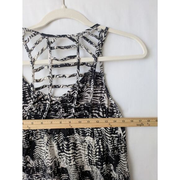 RVCA Tank Womens XS Cage Racerback Black Abstract Print Boho Festival Summer - Picture 6 of 9